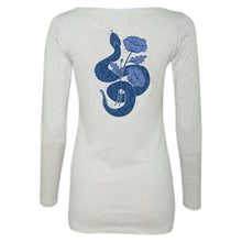 Load image into Gallery viewer, Tee- Women&#39;s Long Sleeve Snake &amp; Poppy
